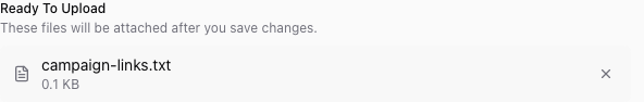 Project file staged in the Ready To Upload list